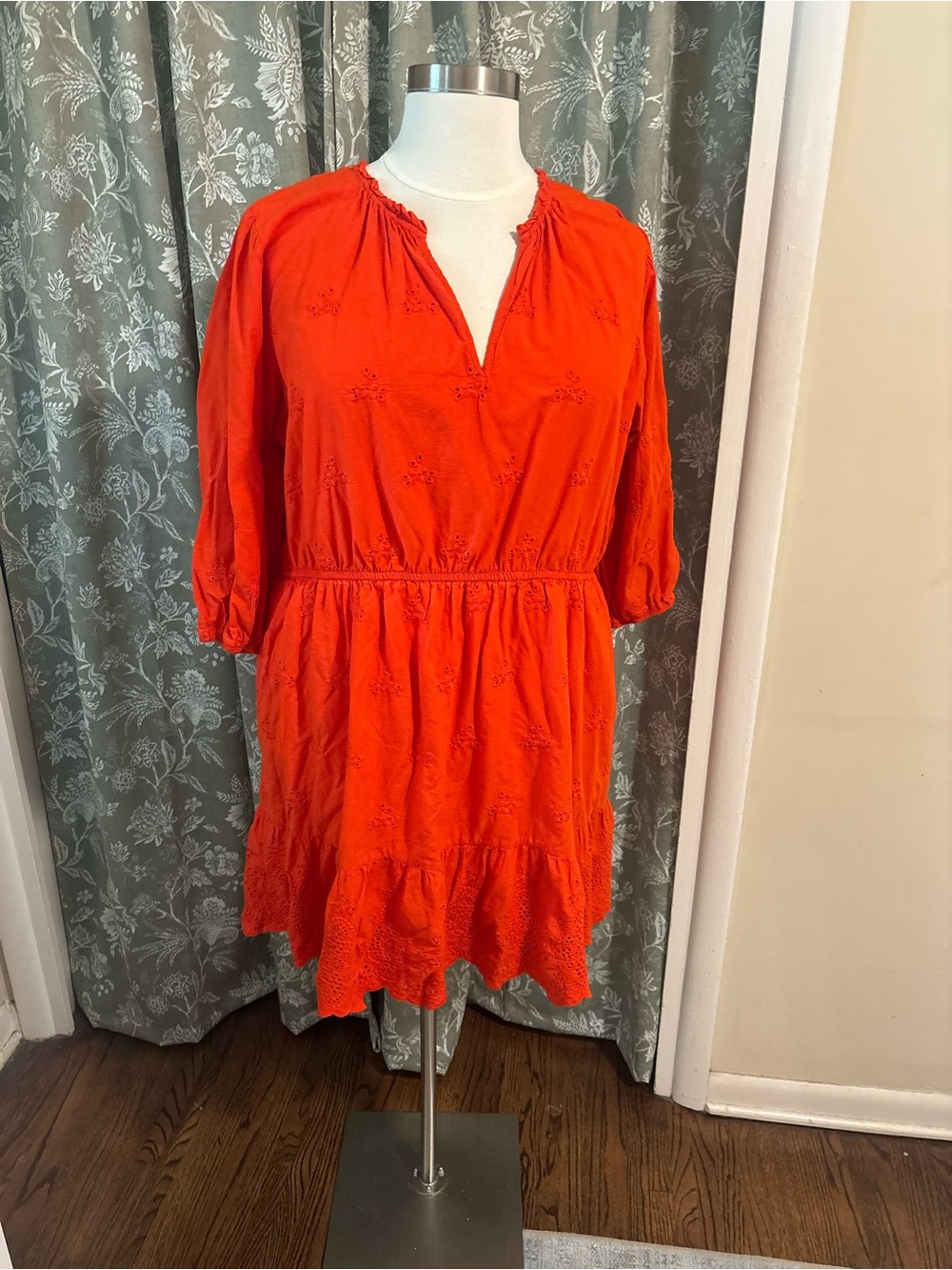 Knox Rose Orange-Red Ruffle Detail Top